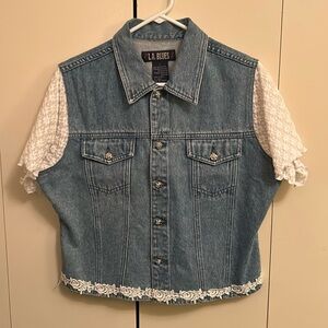 LA Blues Jean jacket design with nylon:polyester sleeves